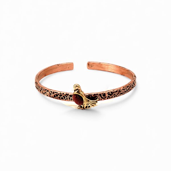 Kahverengi Yıldız Doğal Taş Güvercin Bakır Bileklik