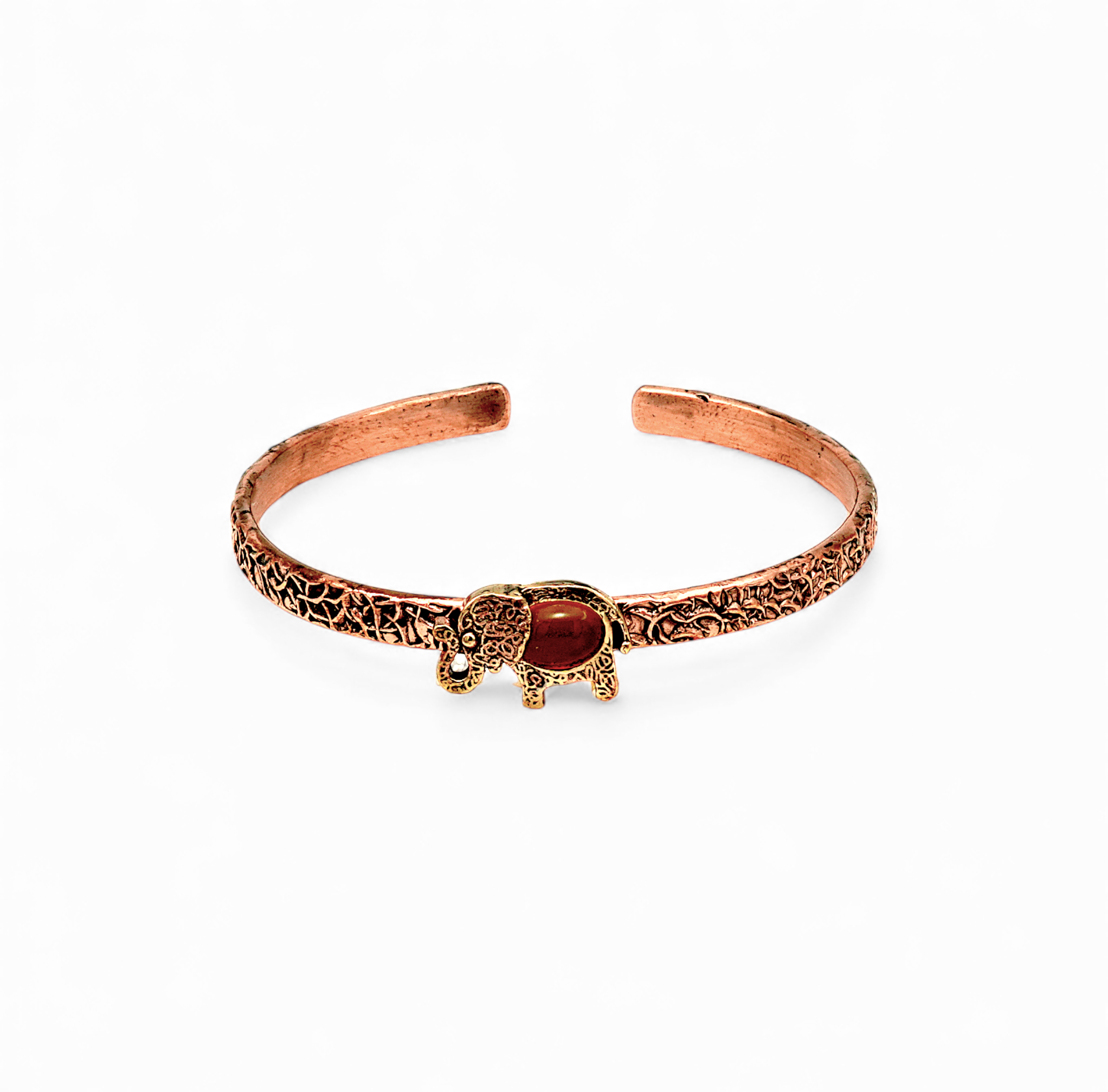 filsarıakik1 Sarı Akik Doğal Taş Fil Bakır Bileklik - Görsel 1