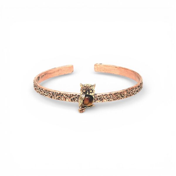 Kaplangözü Doğal Taş Baykuş Bakır Bileklik